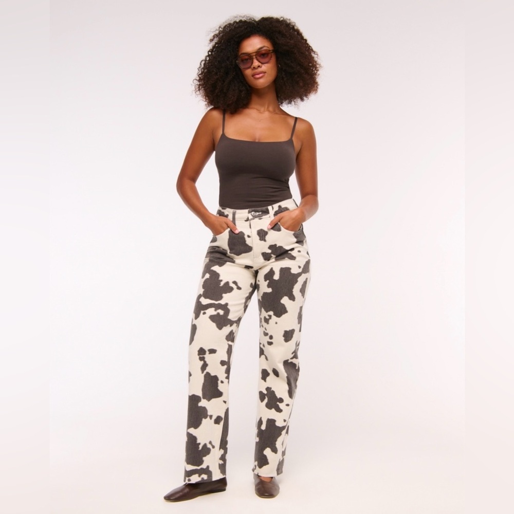 Curve Love High Rise 90’s Relaxed Pony Print Jeans